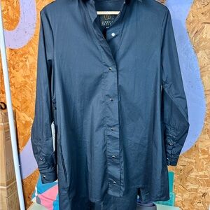 Made in Canada Small Brand Lennard Taylor Navy Button Up Shirt Dress